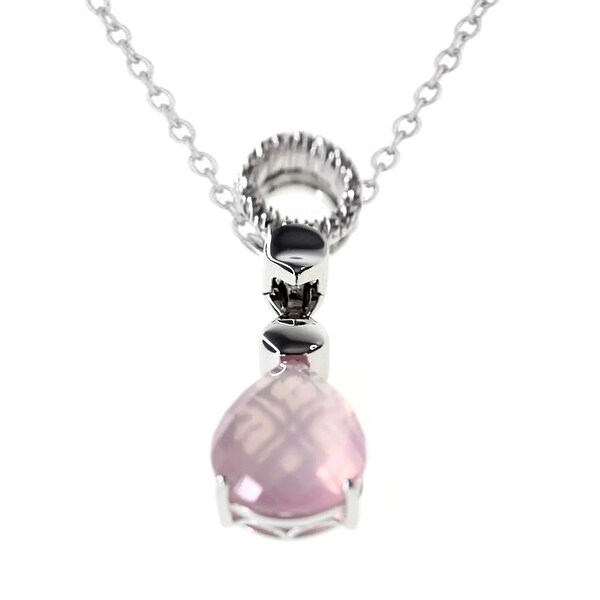 rose quartz pendant necklace sterling silver