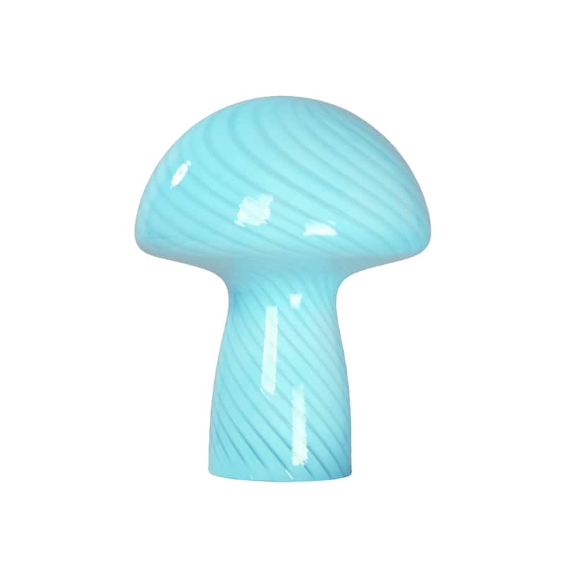 Modern Glass Mushroom Novelty Table Lamp with Stripes