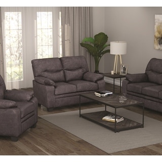 Coaster Furniture Meagan Charcoal Pillow Top Arms Upholstered Loveseat
