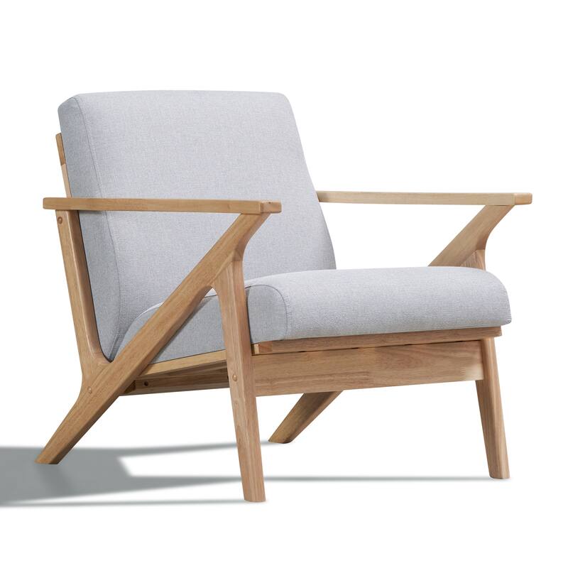 Omax Decor Zola Lounge Chair - Light Gray/Oak
