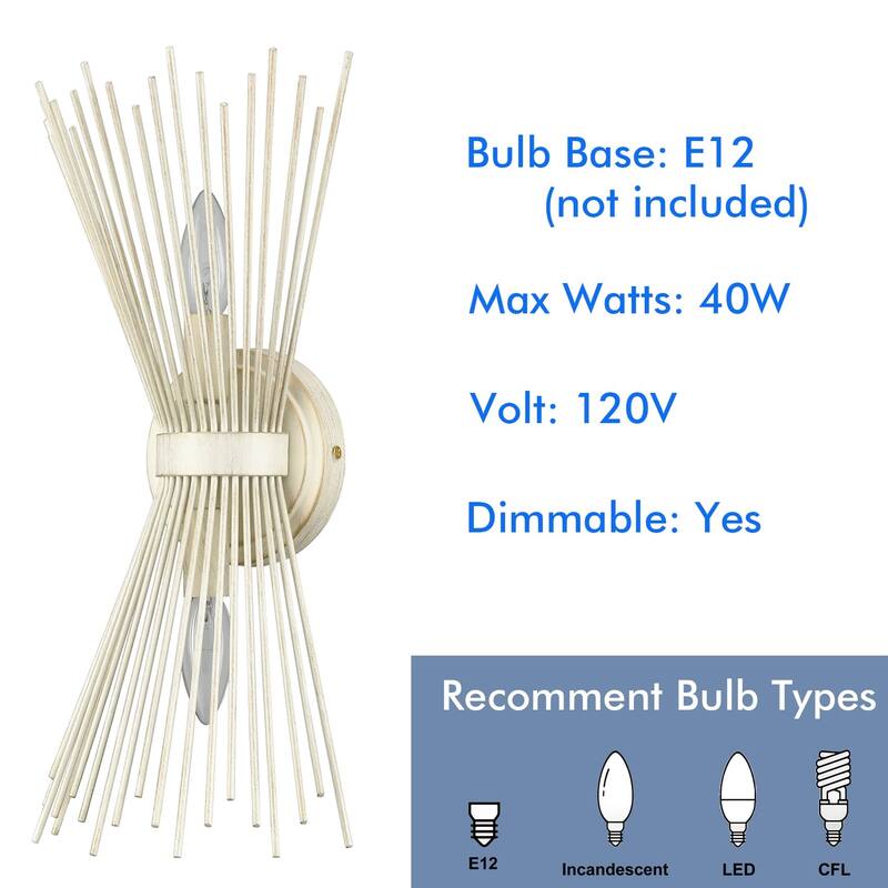 Forli 2-Light Vanity Light Mid-Century Starburst Wall Sconce Lamp