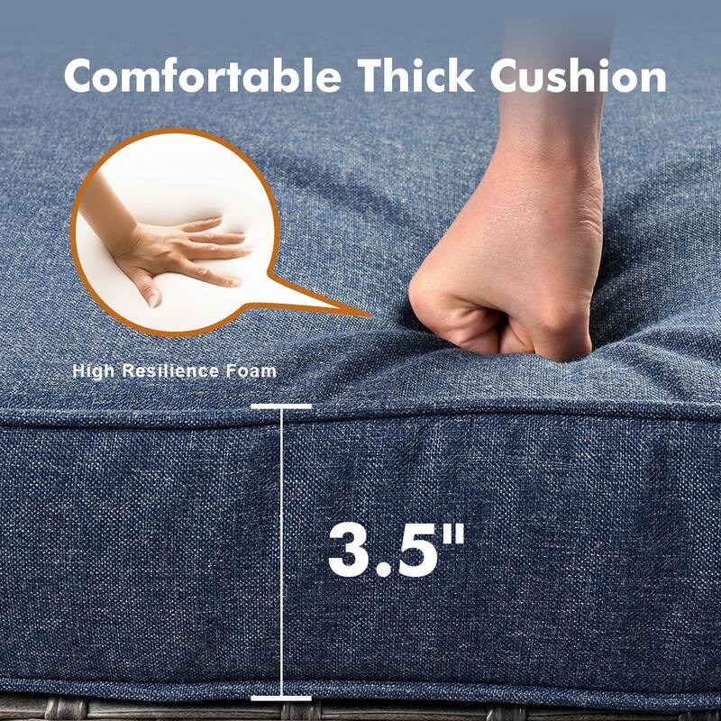 OVIOS 9-Piece Outdoor Wicker Conversation Set with Fire Pit