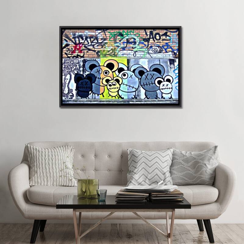 iCanvas "Of Mostly Mice Graffiti" by Unknown Artist Framed