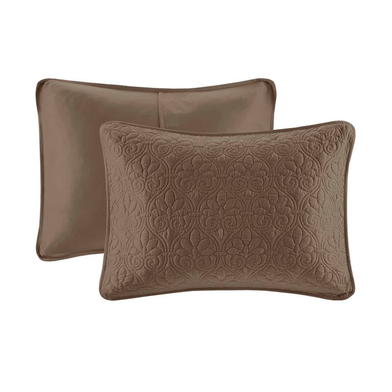 Madison Park Mansfield Reversible Oversized 3-piece Solid Texture Bedspread Quilt Set with Matching Shams