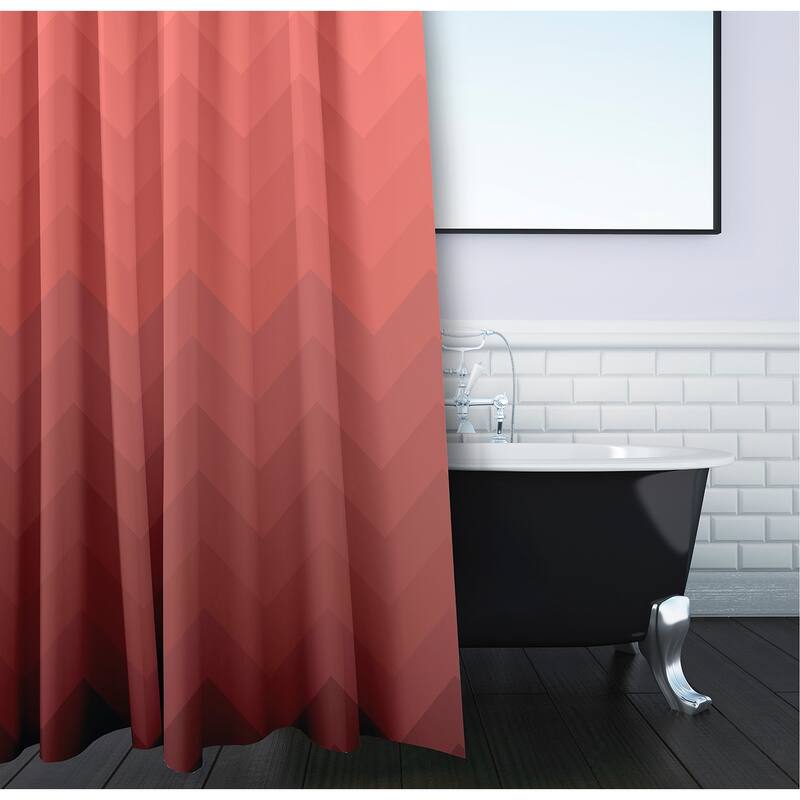 Faded Chevron Pattern Shower Curtain
