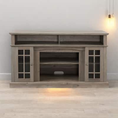 58.25" Classic Espresso TV Stand for TVs Up to 65" - 5 Cable Management Cutouts, Multifunctional Storage