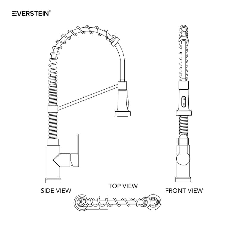 Kitchen Sink Faucet with Pulldown Sprayer Single Handle Spring Pulldown Kitchen Faucet