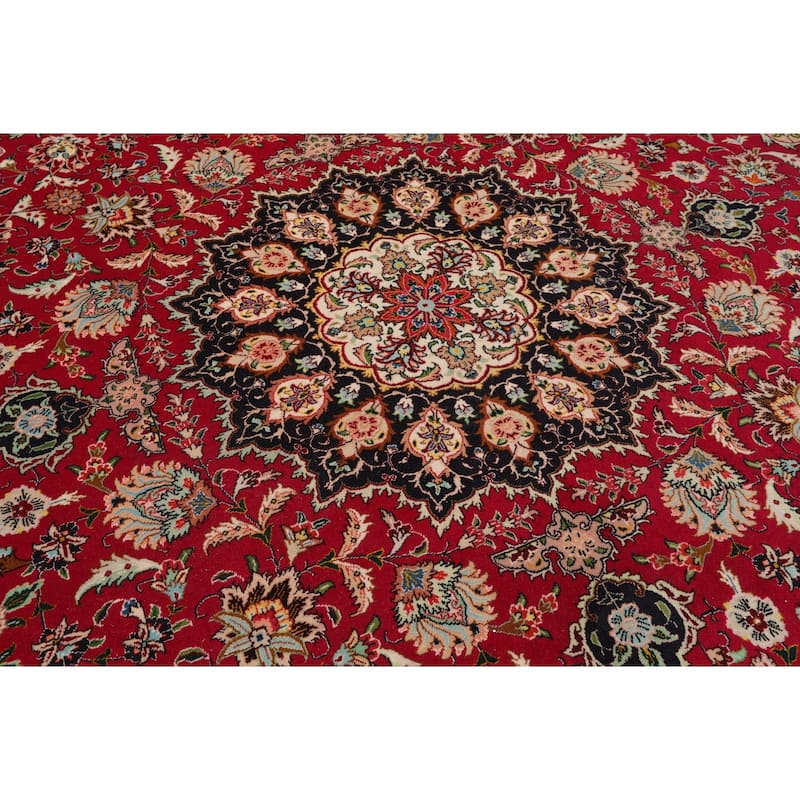 6'7''x6'7'' Round Hand Knotted Wool Fuschia Round Oriental Area Rug - 6' 7'' x 6' 7''-Round