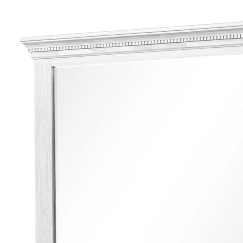 Leyne Dresser Mirror, Bevel Glass, Weathered Gray Solid Wood, 40 Inch