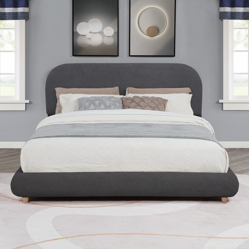 Best Master Furniture Tranquil Retreat Fleece Upholstered Platform Bed