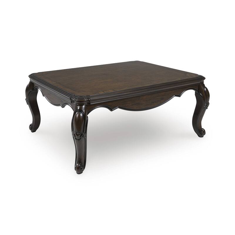 Signature Design by Ashley Maylee Dark Brown Coffee Table - 50" W x 37" D x 20" H