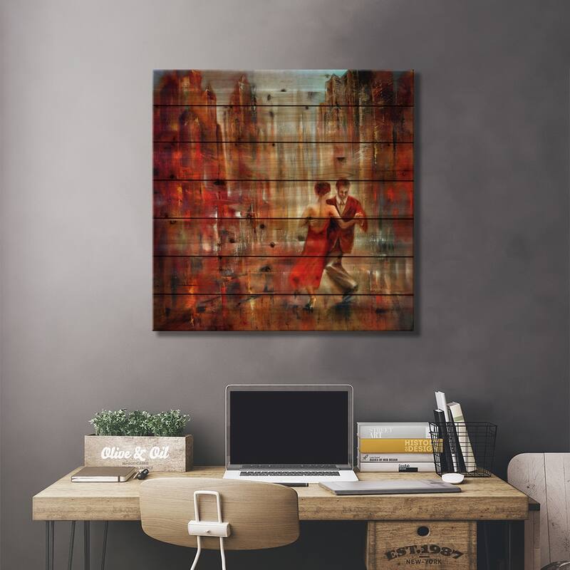 Do The Tango Print On Wood by Annette Schmucker - Multi-Color