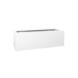 Pottery Pots 47.24 in L Rectangle Glossy White Fiberstone Indoor ...