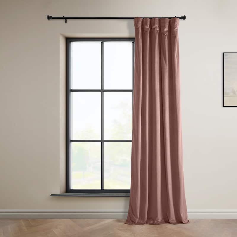 Exclusive Fabrics Heritage Plush Velvet Room Darkening Curtains (1 Panel) Luxury Velvet Curtains for Bedroom & Living Room.