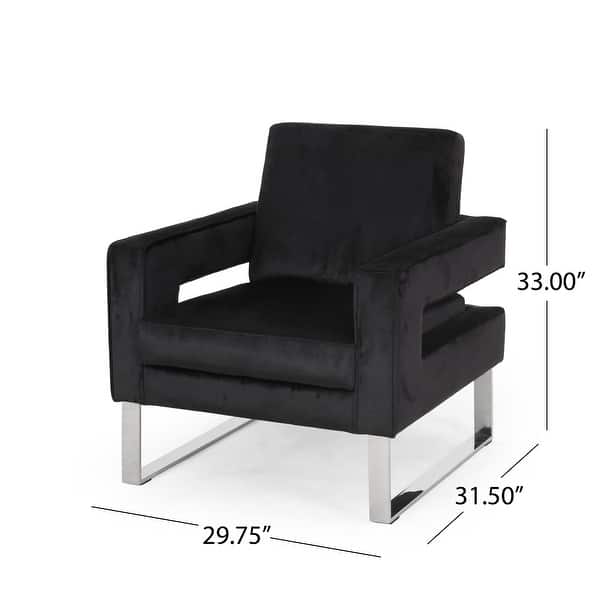 dimension image slide 1 of 2, Kirkwood Modern Glam Velvet Club Chair by Christopher Knight Home - 31.50"D x 29.75"W x 33.00"H