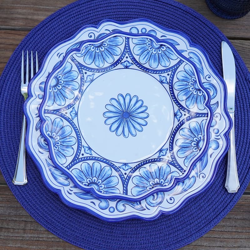 Certified International Veranda Melamine 9" Salad/Dessert Plates, Set of 4 - 9" Diameter x 1"