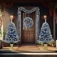 preview thumbnail 2 of 9, Pre-lit Xmas Tree Artificial Christmas 4-Piece Set,Garland, Wreath and Set of 2 Entrance Trees X-mas with LED Lights
