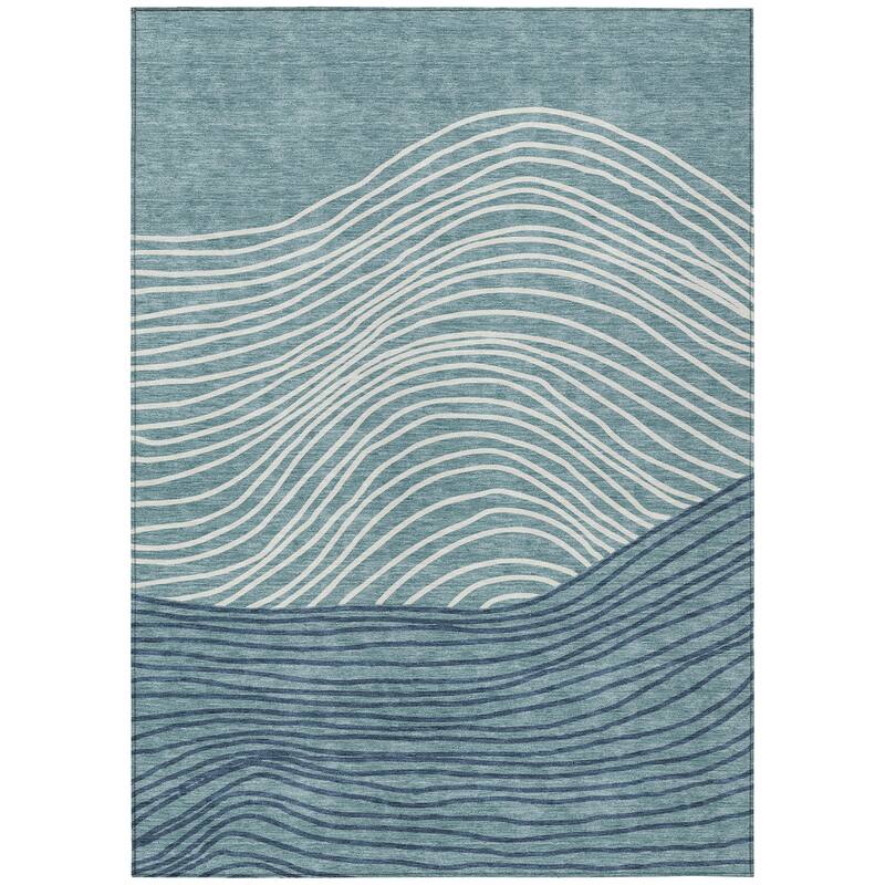 Machine Washable Indoor/ Outdoor Modern Arches Chantille Rug