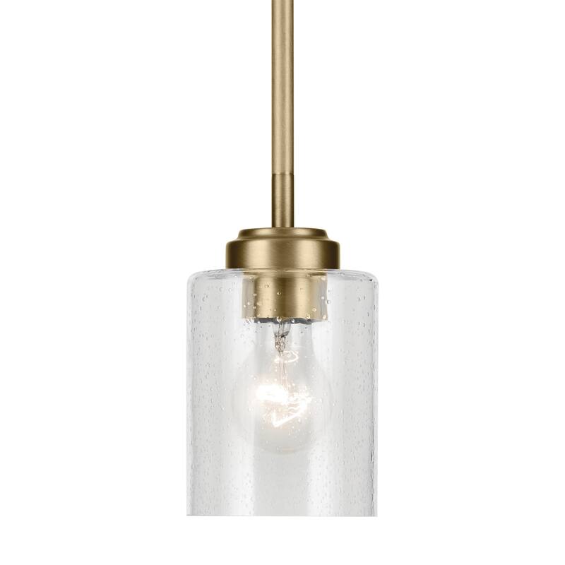 Kichler Winslow Single Light 4" Wide Mini Pendant with Seedy Glass