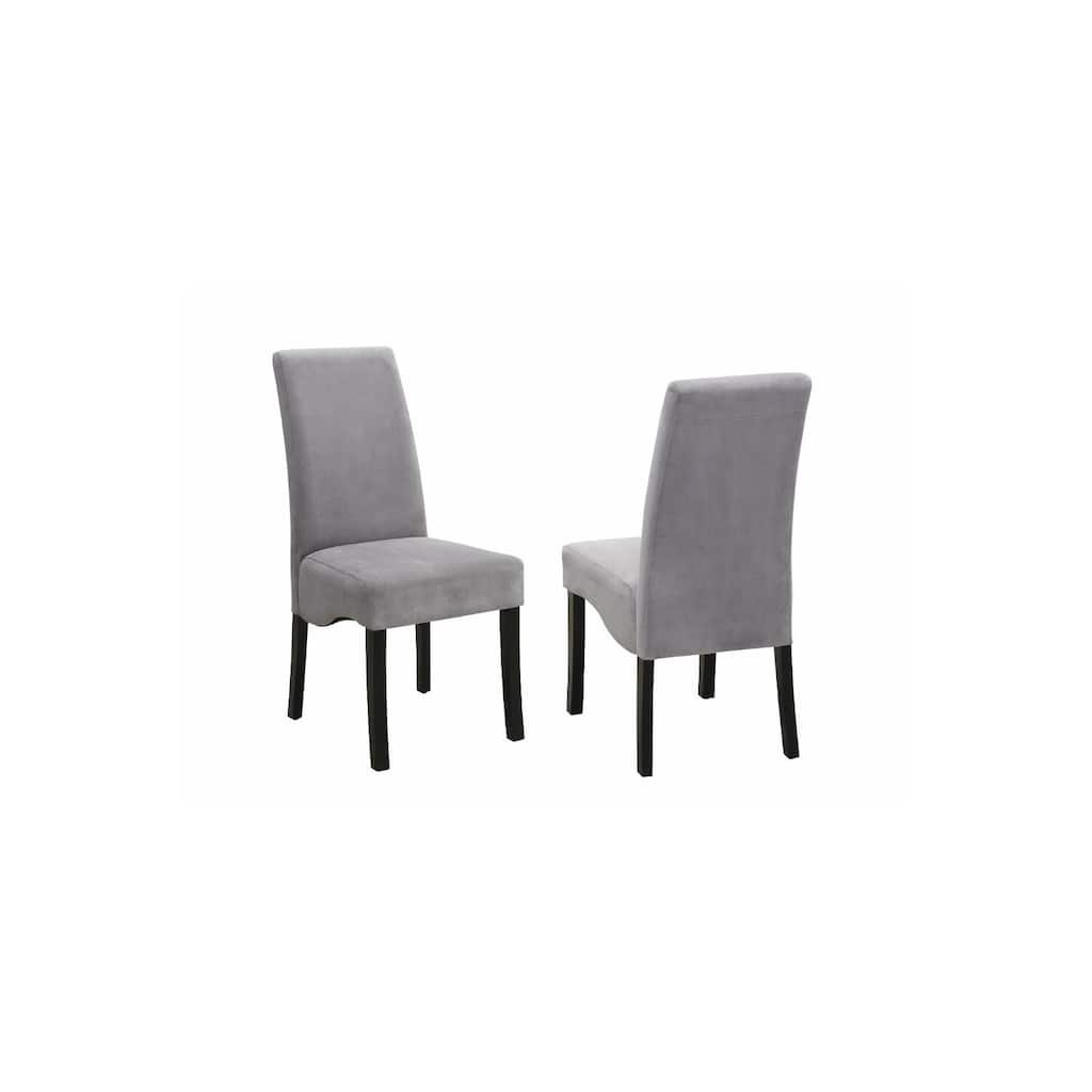 Black/Gray Velvet Upholstered Wood Frame Dining Chair, Set of 2, Sturdy Dining Chair for Dining Rooms - 15.5