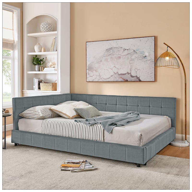 Queen Size Upholstered Tufted Bed Frame for Bedroom