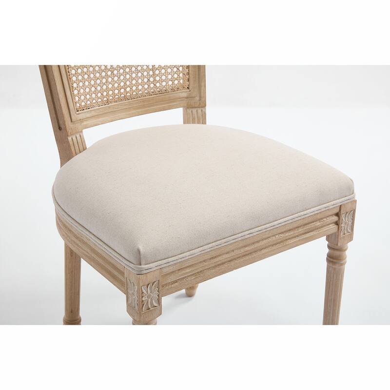 2PCS Rattan Back Dining Chairs