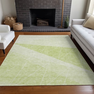 Machine Washable Indoor/ Outdoor Chantille Modern Prism Rug