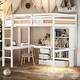 preview thumbnail 1 of 20, Modern Full Size Loft Bed with Built-in Desk，Storage Shelves and Drawers for Bedroom White
