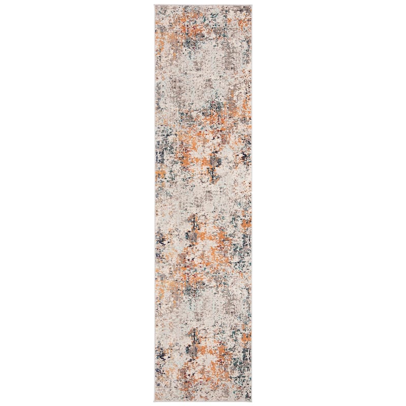 SAFAVIEH Madison Lita Modern Abstract Rug - 2'2" x 12' Runner - Grey/Beige