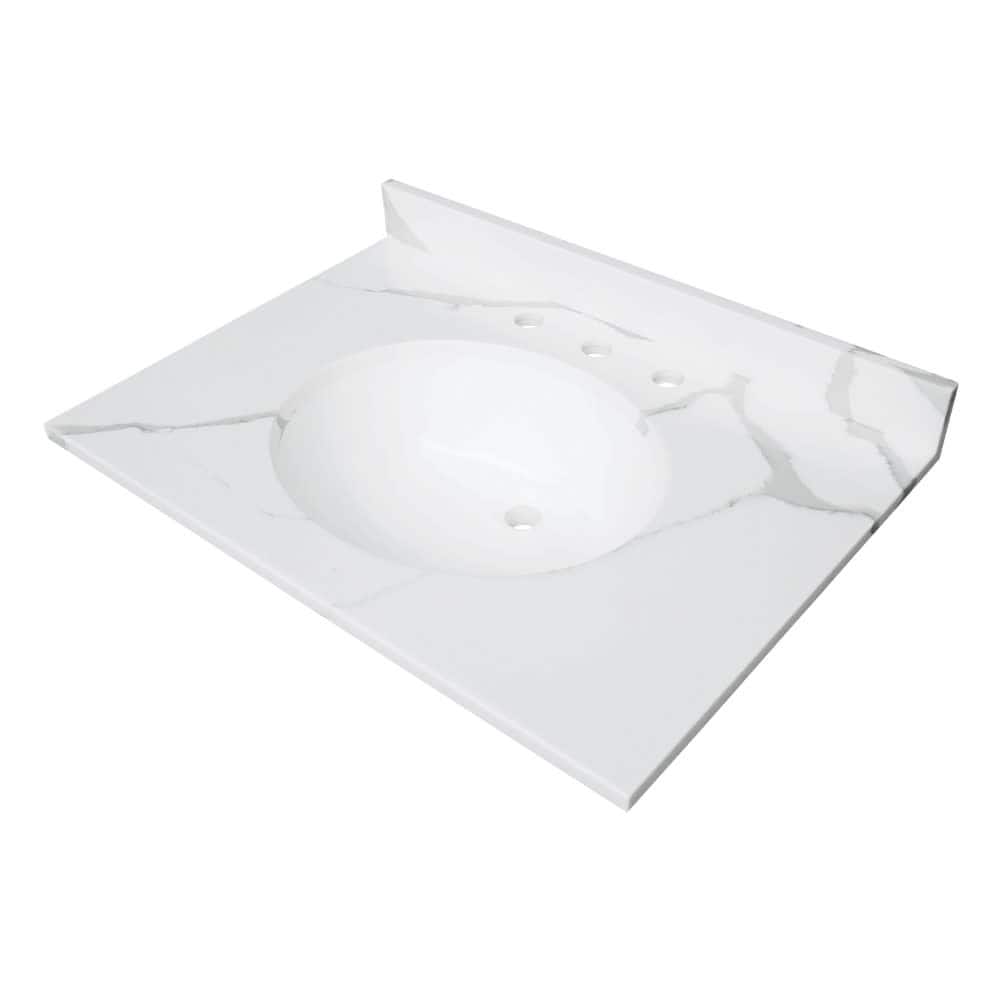 Kingston Brass KVPB3122L38 Norbiton 31" Solid Surface Vanity Top with
