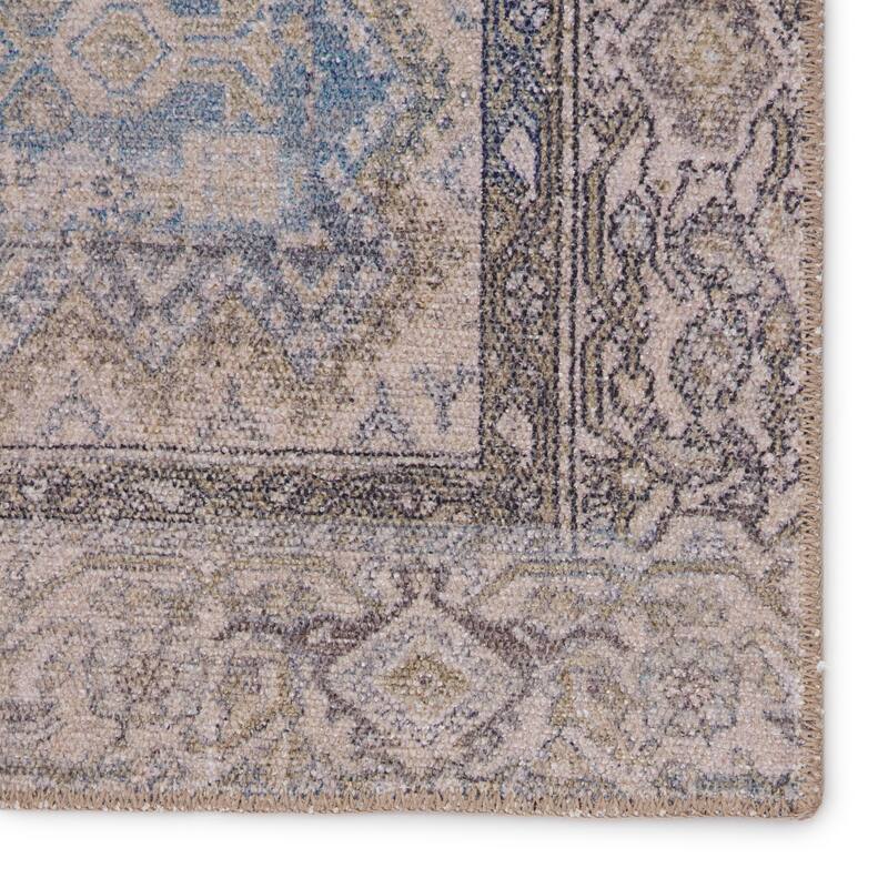 Machine Washable Royse Oriental Blue/ Gray Area Rug