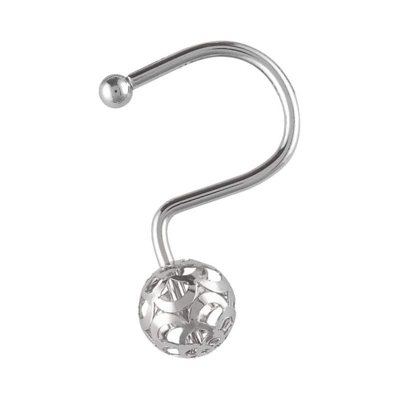 Utopia Alley Shower Rings, Hollow Ball Shower Curtain Hooks for Bathroom, Rust Resistant Shower Curtain Hooks Rings, Set of 12