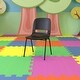 preview thumbnail 1 of 21, Ergonomic Shell Stack Chair with 16'' Seat Height Black Plastic/Black Frame