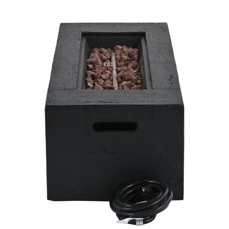 41.9" Outdoor Rectangular Propane Fire Pit 40000 BTU, Heater with Stainless Steel Burner and Free Lava Rocks, Waterproof Cover