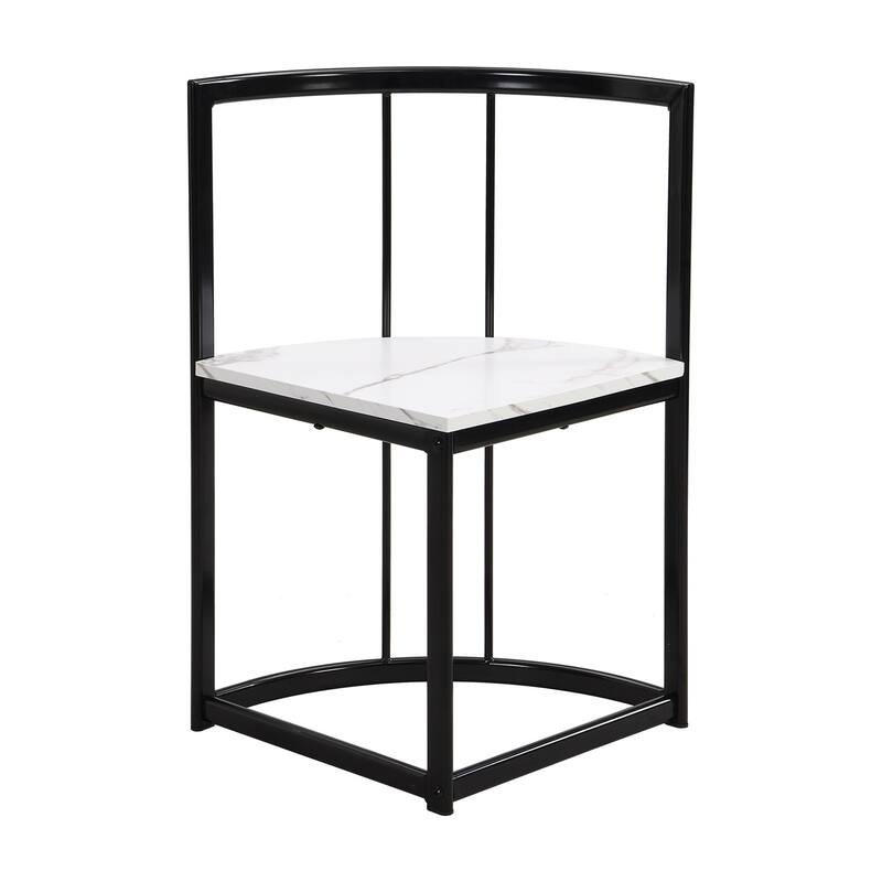 Merax Modern 7-Piece Dining Table Set with Faux Marble