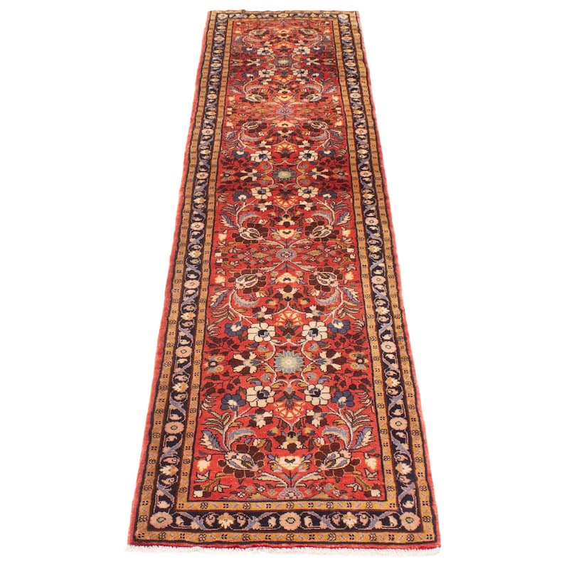ECARPETGALLERY Hand-knotted Anatolian Red Wool Rug - 2' 8" x 10' 10"