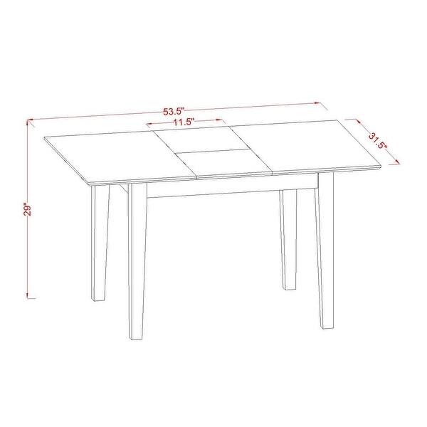 East West Furniture Kitchen Table Set Contains a Rectangle Dining Table