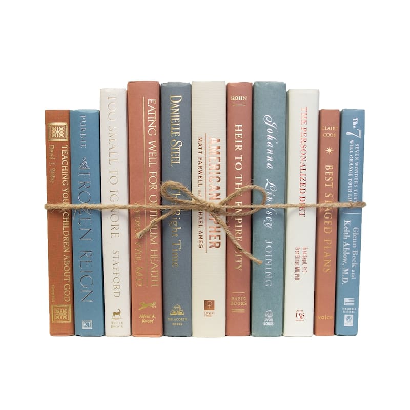 Decorative Books - Sea Coral Book Bundle - 1 Foot of Blue Books