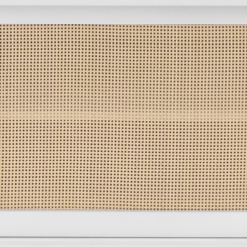 Modern Rattan Door Coat Rack Entryway Storage Bench with Shoe Storage Compartments and Open Shelves