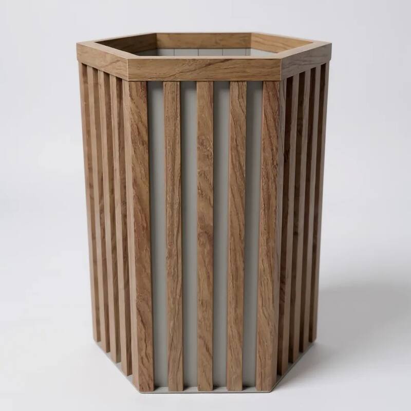Hexagon Column Planter - Chestnut