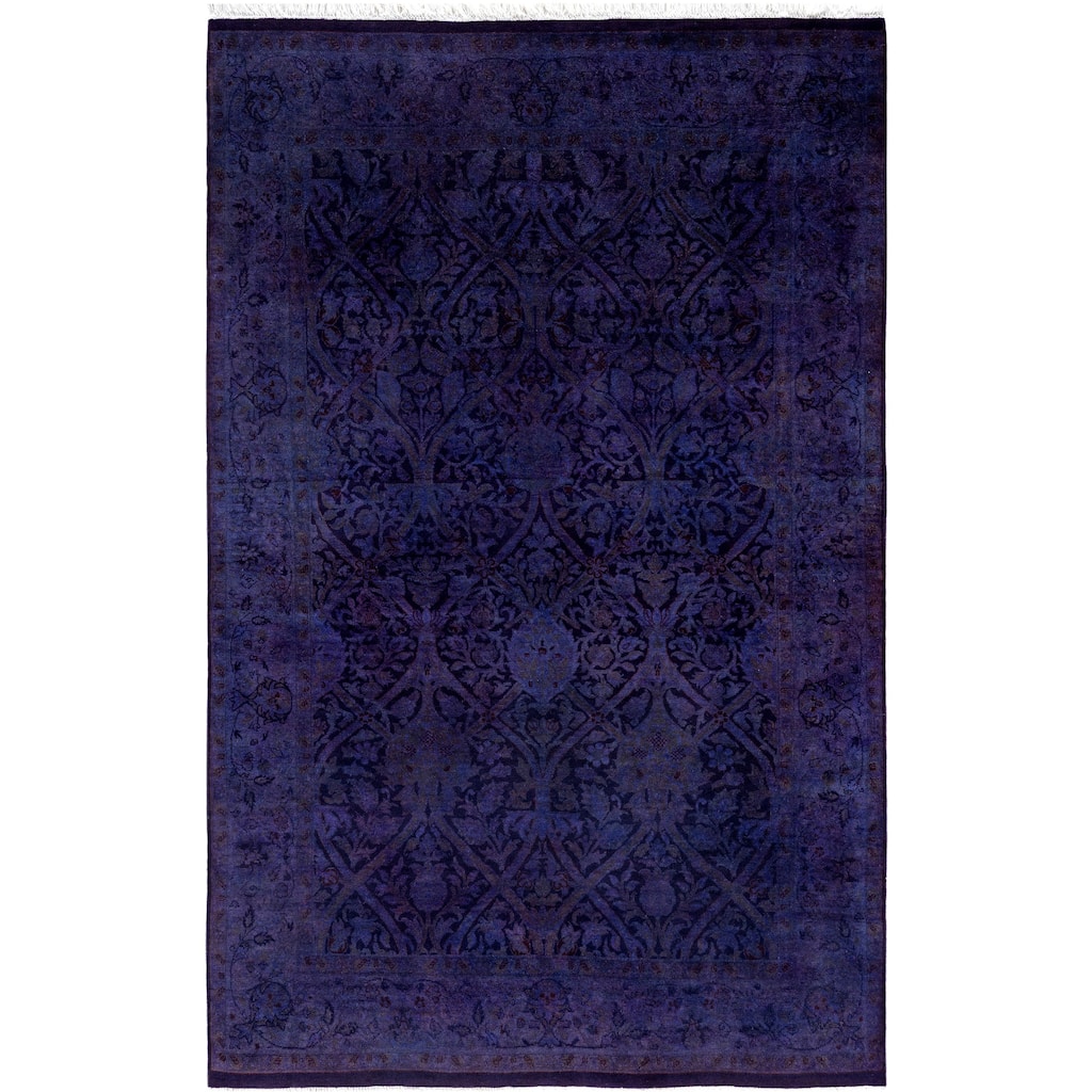 Overdyed One-of-a-Kind Hand-Knotted Area Rug - Purple - 4' 0" x 6' 2"
