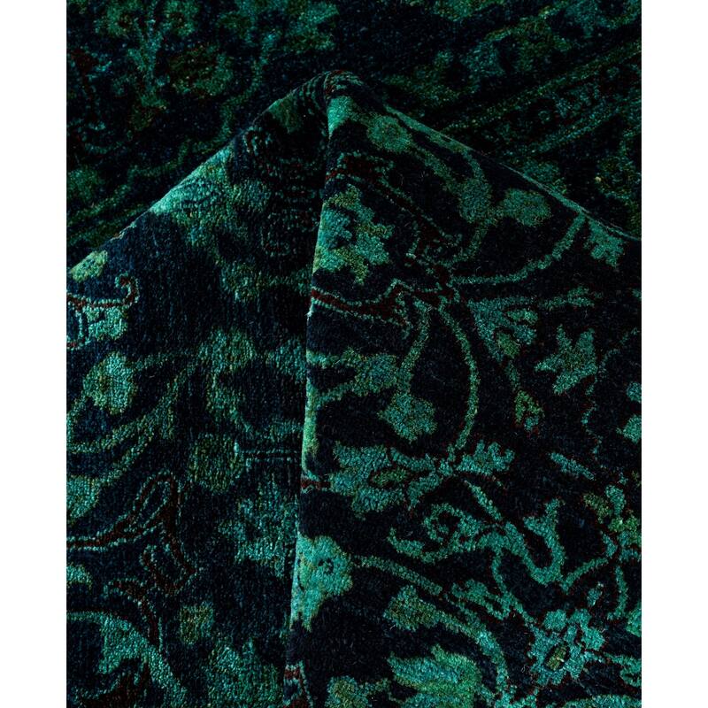 Overdyed One-of-a-Kind Hand-Knotted Area Rug - Green - 4' 10" x 5' 1"