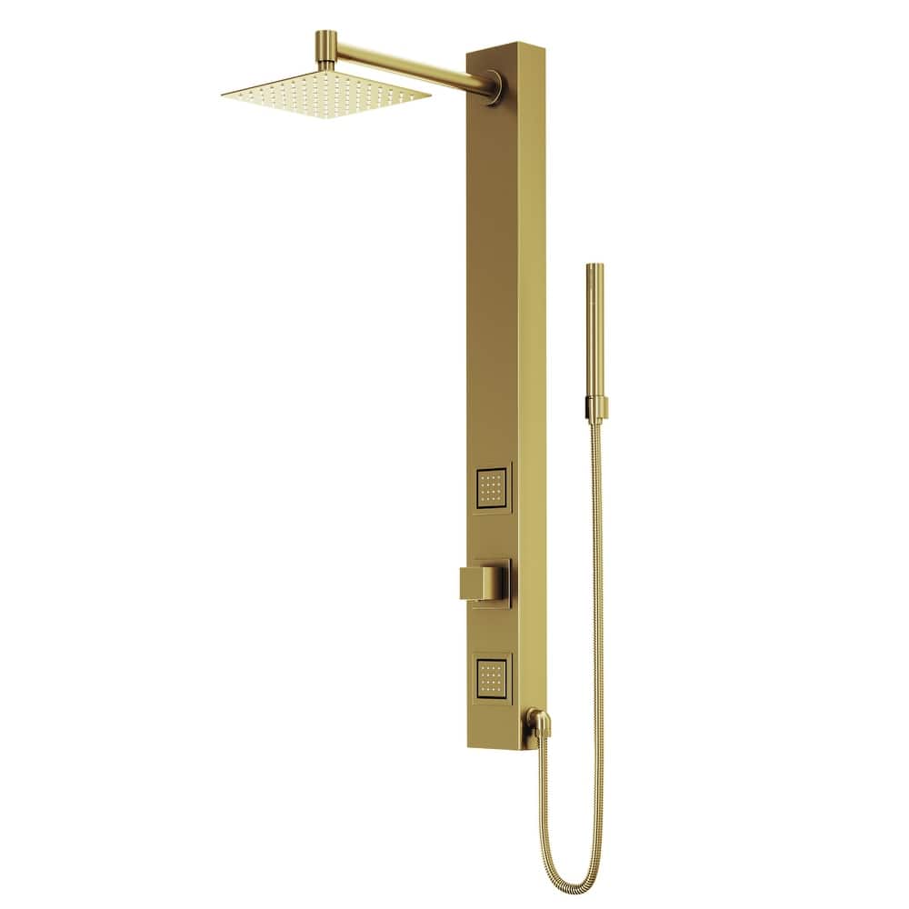VIGO Orchid 39" H x 4" W 2-Jet Retro Shower Panel with Square Shower Head