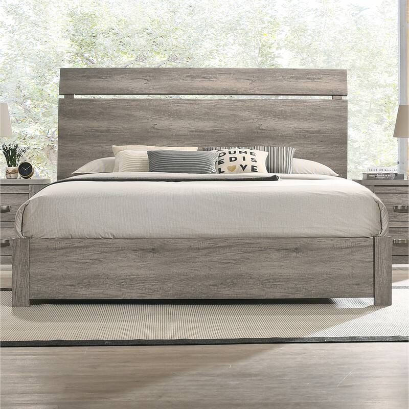 Roundhill Furniture Floren 5-piece Contemporary Weathered Gray Wood Bedroom Set