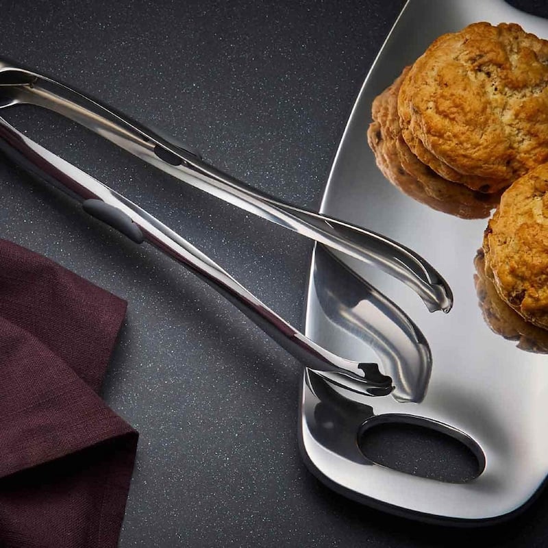 Nambe Curvo All-Purpose Tongs - 1.9" x 14"