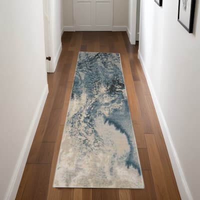 Fira Abstract Modern Non Skid Stain Resistant Area Rug By HomeRoots