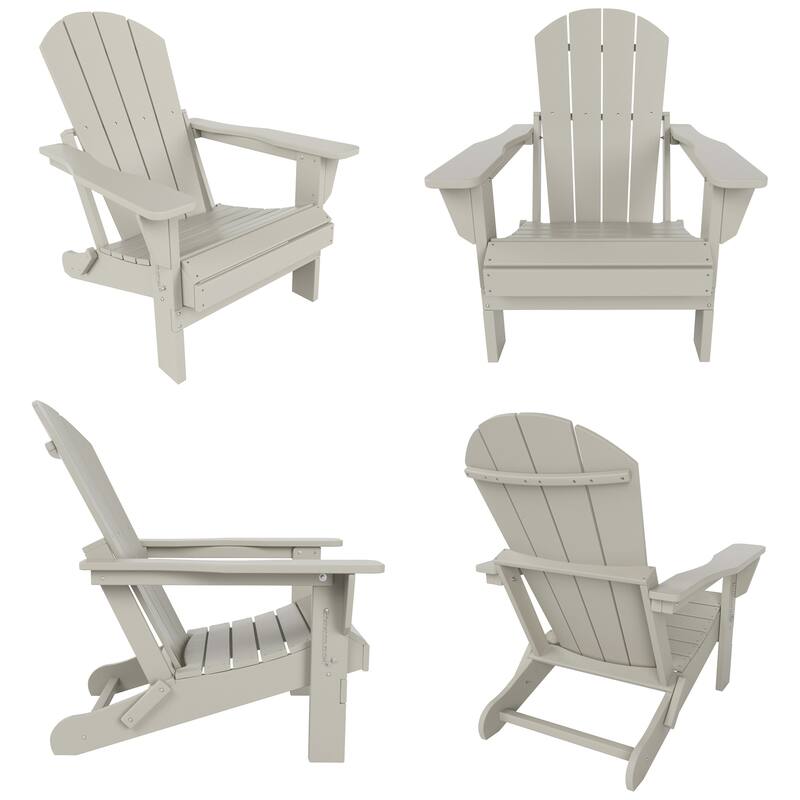 POLYTRENDS Laguna All Weather Poly Outdoor Adirondack Chair - Foldable (Set of 4)
