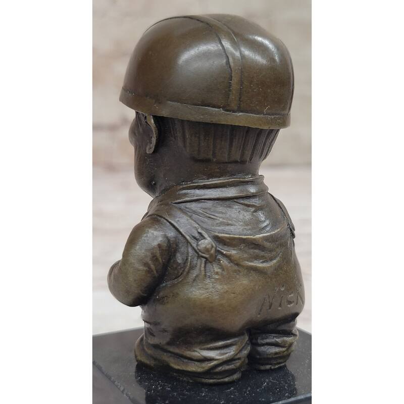 Construction Worker Bricklayer Builder Contractor Bronze Statue Gift Figurine Bookend 5.5 Inches 2.5 Inches