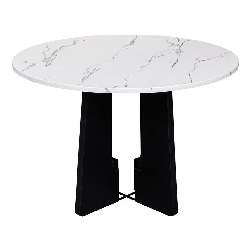 5 Kitchen Piece Dining Table Set Round Dining Table Set, with 43-Inch Dining Table & 4 Upholstered Dining Room Chair