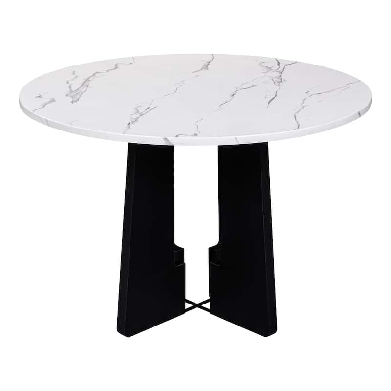 Round Dining Table Sets with Cross Base and 4 Dining Chairs, Set of 5